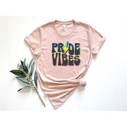 Pride Vibes Shirt, Retro Pride Shirt, Pride Rainbow Shirt, Pride Shirt, Pride Flag, LGBTQ Shirt, Lesbian Shirt, Gay Shir