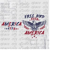Free Bird svg, America svg png, 4th of July svg, Patriotic png for shirt, Retro America svg, America Svg, USA svg, Front