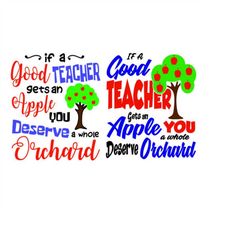 If a good teacher get an apple you get a whole orchid school Cuttable Design SVG PNG DXF & eps Designs Cameo File Silhou