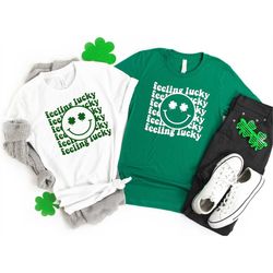 Happy Face Feeling Lucky Shirt, Clover Eye Shirt, Clover Shirt, Irish Shirt, St Patty's Day Shirt, Shamrock Shirt, St. P