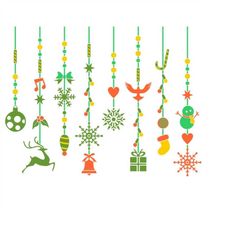 Christmas Banner Ornaments Cuttable Design SVG PNG DXF & eps Designs Cameo File Silhouette