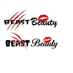 Beauty Beast Love Cuttable Design SVG PNG DXF & eps Designs Cameo File Silhouette