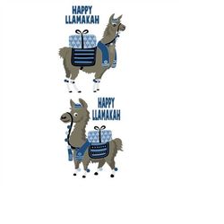 Happy Llama Hanukkah Pack Cuttable Design SVG PNG DXF & eps Designs Cameo File Silhouette