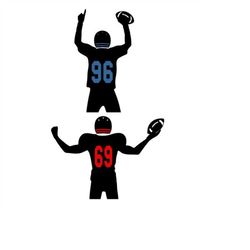 Football Players Sports Cuttable Design SVG PNG DXF & eps Designs Cameo File Silhouette