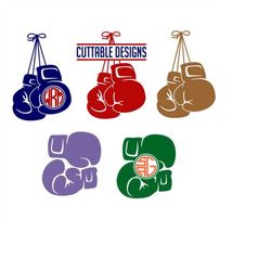 Boxing Gloves Pack Cuttable Design SVG PNG DXF & eps Designs Cameo File Silhouette