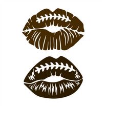 Football Lips Pack Cuttable Design SVG PNG DXF & eps Designs Cameo File Silhouette