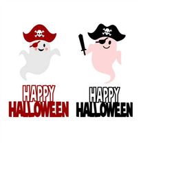 Ghost Pirate Halloween Cuttable SVG PNG DXF & eps Designs Cameo File Silhouette