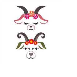 Goat Ram cuttable flowers Design SVG PNG DXF & eps Designs Cameo File Silhouette