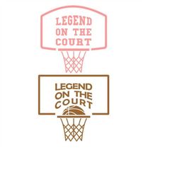 Basketball legend on the court Bow Frame Cuttable Design SVG PNG DXF & eps Designs Cameo File Silhouette