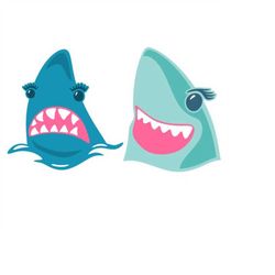 Shark Girl Cute Ocean Beach animal Cuttable Design SVG PNG DXF & eps Designs Cameo File Silhouette