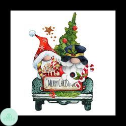 Merry Christmas Gnome Green Car Png, Christmas Png, Merry Christmas Png