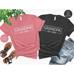 grandpa and grandma est.2023 shirts, grandparents couple shirts, grandparents to be shirt, pregnancy announcement grandp