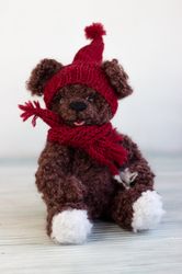 teddy bear/ collectible teddy bear/ stuffed bear toy/ handmade stuffed animal/ mohair bear toy/ artist teddy bear/ dolls