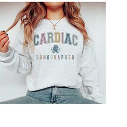 Cardiac Sonographer Sweatshirt, Echo Tech Sonography Crewneck Sweater, Varsity RDCS Echocardiogram Technician Student Gr