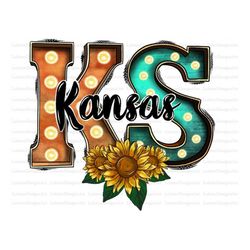 Kansas Sublimation Design Png, Map Png, Western Png, Kansas Map Png, Sunflower Png Files for Cricut, Flower Png, Heart p
