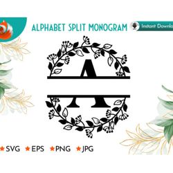 Flora a-Z Alphabet Split Monogram