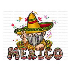 Mexico Gnome Png, Sublimation Design, Mexico Gnomes Png, Gnome Png, Mexico Hat, Leopard, Western, PNG File, Mexico Png,