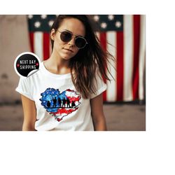 Memorial Day Shirt, Thank You Veterans Shirt, Patriotic American Flag Shirt, Army Shirt, Heart Memorial Day Shirt, Ameri