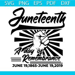 Juneteenth A Day Of Remembrance Svg, Juneteenth Svg, Juneteenth Day Svg, 1865 Svg, Freedom Svg, Remembrance Svg, Black L