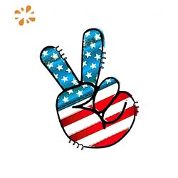 4th Of July Peace Sign Hand Flag Svg, Independence Day Svg, American Svg, Peace Svg, American Shirt, American Gift, 4th