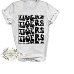 Tigers Mascot SVG Digital Cut File  PNG Regular and Distressed