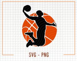 Basketball Player Svg, Basketball Svg, Svg Vector Files for Silhouette, Cricut, Png Sublimation, Bas