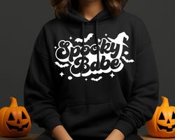 Spooky Babe Svg, Svg File for Cricut, Halloween Retro Witchy Svg for Shirts, Sublimation Png Clipart