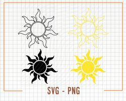 Sun SVG, Sun Cut File, Sun Clipart, Sunshine Svg, Summer Svg, Digital Download, Sun Cricut File, Sil