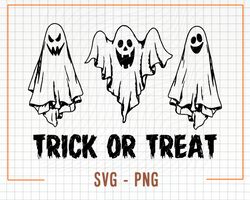 Trick or Treat SVG, Halloween Cut File, Digital Download, Spooky season svg, ghost svg, Boho ghost s