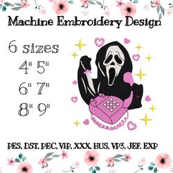 Machine embroidery design Scream Mask