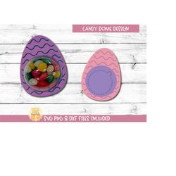easter egg candy dome svg, candy holder svg, party favor, easter basket gift, candy bauble ornament, cricut, silhouette