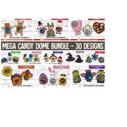 mega candy dome svg bundle, 30 designs, candy ornaments svg, party favor, candy holders, paper ornament, christmas gift,