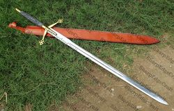 Handmade J2 steel Highland Claymore Black Medieval Swords, Lord of The Rings Replica Sword, Roman Sword Groomsmen gifts