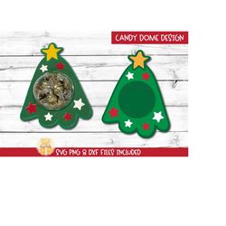 christmas tree candy dome svg, candy ornaments svg, party favor, stocking stuffer, candy holder, christmas gift, cricut,