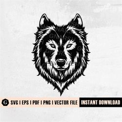 Wolf Face SVG File | Wolf Head Svg | Wolf Svg | Wolf Clipart | Mountain Wolf Svg | Wolf Shirt | Wolf Svg Files for Cricu
