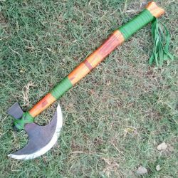 turgut alp axe with cover dirilis ertugrul turkish axe handmade axe turgut axe with cover home decor, battle axe