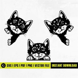 Cute Cat Svg File | Peeking Cat Svg | Cat Svg | Cat Clipart | Funny Cat Svg | Peeking Pet Face Clipart | Cute Cat Shirt