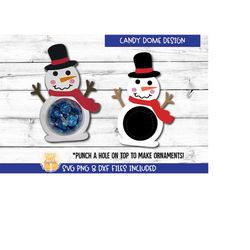 snowman candy dome svg, candy ornaments svg, party favor, stocking stuffer, paper ornament, christmas candy holder gift,