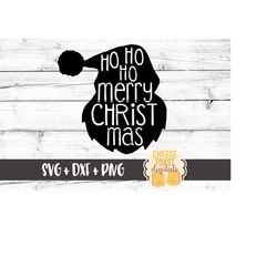 Christmas SVG, Santa Silhouette Svg, Ho Ho Ho Merry Christmas Svg, Santa Svg, Svg Files, Cricut Svg, Svg Files for Cricu