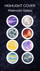 8 Watercolor Galaxy Instagram Highlight Icons. Beautiful  Instagram Highlights Covers.