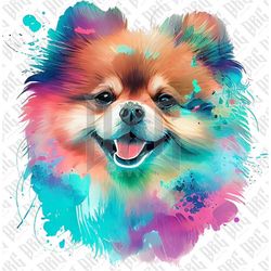 Pomeranian Dog PNG | Colorful Pomeranian Dog PNG Breed Sublimation for Shirts Art Mugs Tumbler | Dog PNG | Dog Illustrat