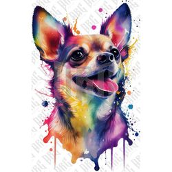 Colorful Chihuahua Dog PNG | Hand Drawn Dog Breed PNG | Chihuahua Portrait PNG | Dog Graphic Illustration | Sublimation