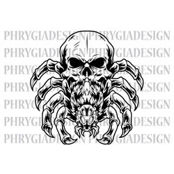 Spider Skull Svg , Scary Skull Svg , Spider Svg , Skull Svg , Skull Shirt Designs , Skull Png , Spider Shirt Svg , Digit