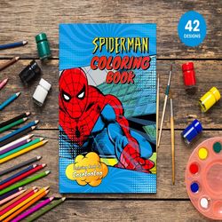 Spiderman  Coloring Book | Instant Download PDF Coloring Pages | Printable Children's Superhero Activities | Kids Birthd