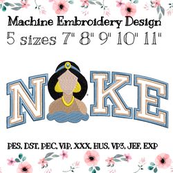 Nike Embroidery design  Jasmine from the cartoon Aladdin