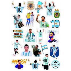 23 sticker lionel messi | stickers soccer world cup | set stickers printable | to print | digital | png | instant downlo