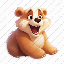 Cute bear PNG, forest friends clipart, cute bear clipart, friendly bear clipart, transparent background, commercial use