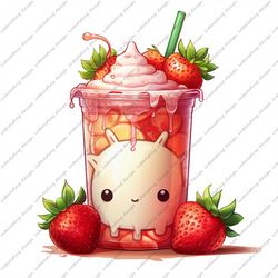 strawberry ice cream png, instant digital download, hello summer, ice cream