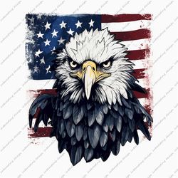 Patriotic eagle flag PNG transparent clipart, printable sublimation, digital instant download, american eagle PNG clipar