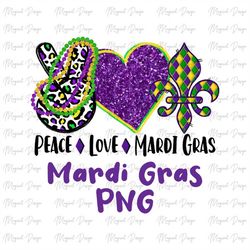 Peace Love Mardi Gras png, Sublimation, Instant Download, Mardi Gras PNG, Peace, Love, Mardi Gras PNG